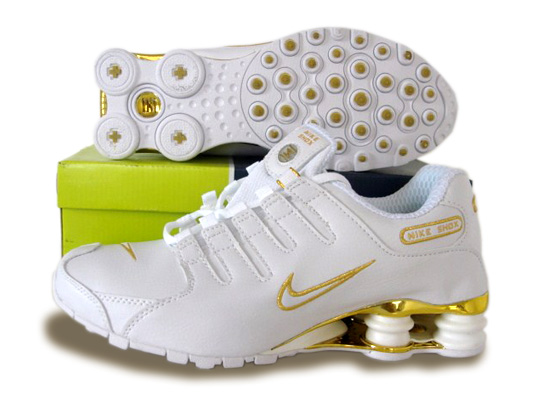 Mens Nike Shox Nz Sl Si Shoes White Golden - Click Image to Close